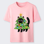 Kyoto-Lion Christmas cat t-shirt for holiday