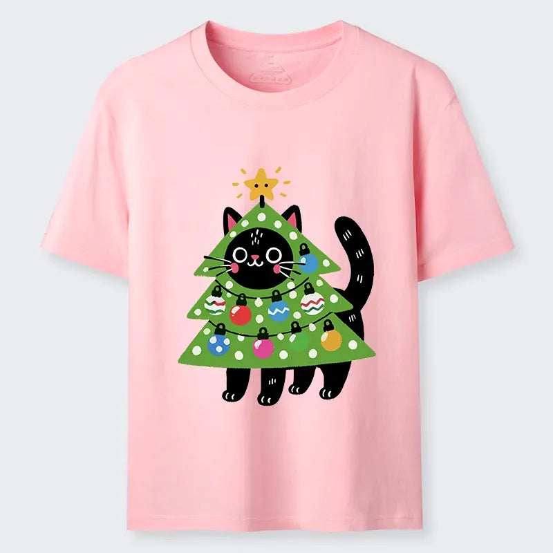 Kyoto-Lion Christmas cat t-shirt for holiday