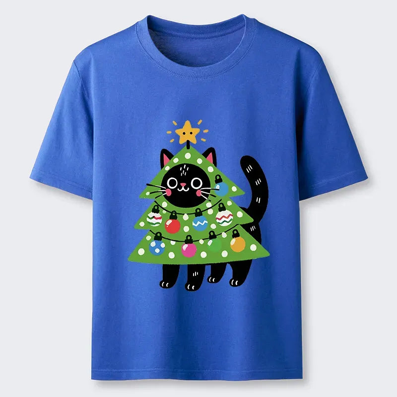 Kyoto-Lion Christmas cat t-shirt for holiday