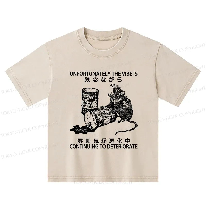Kyoto-Lion The Vibe Is Continuing To Deteriorate Kids Washed T-Shirt