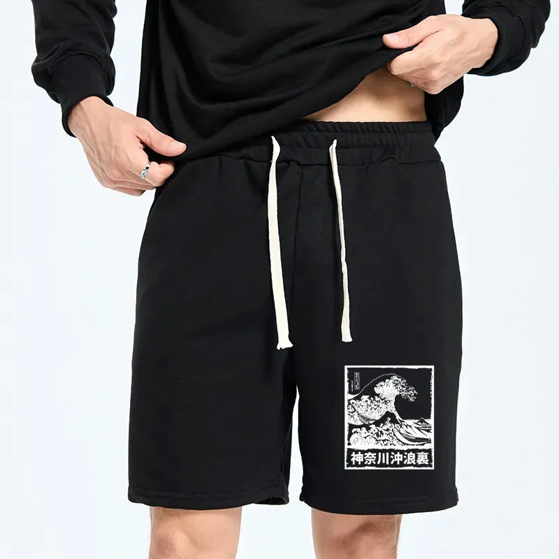 Japanese Wave Unisex Shorts for Summer