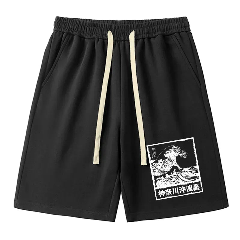 Japanese Wave Unisex Shorts for Summer