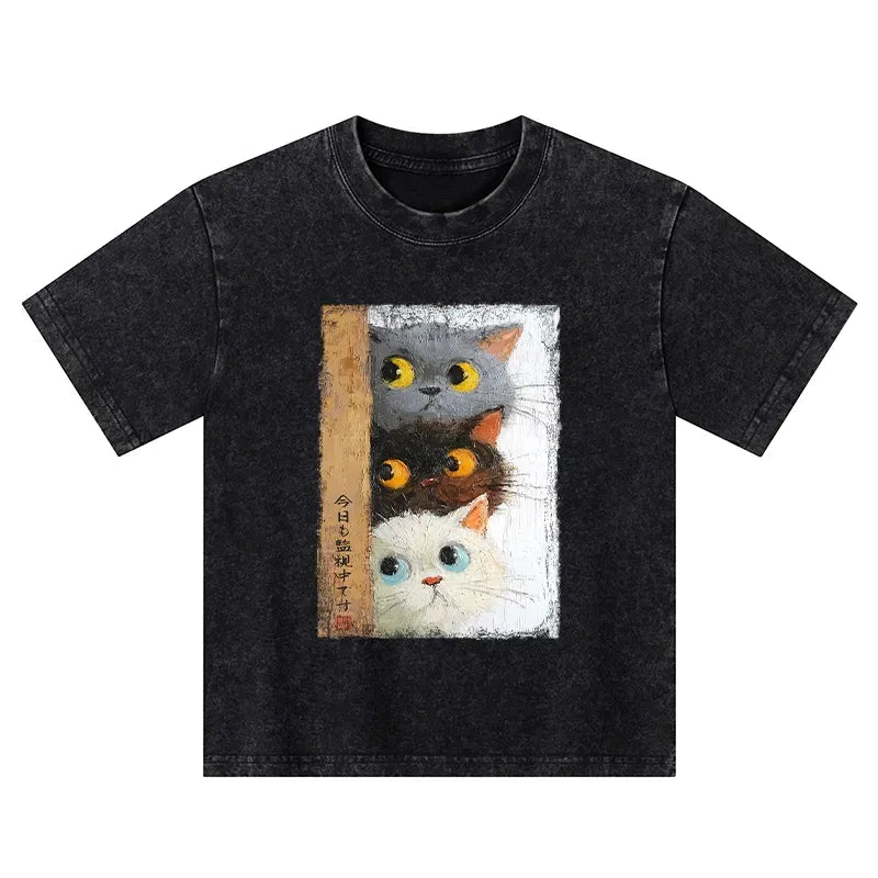 Washed Unisex T-Shirt for Japanese Streetwear