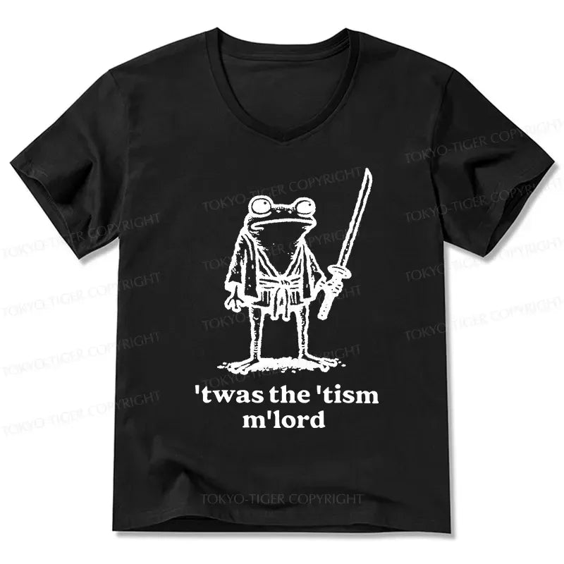 Japanese Samurai Frog V-Neck T-Shirt