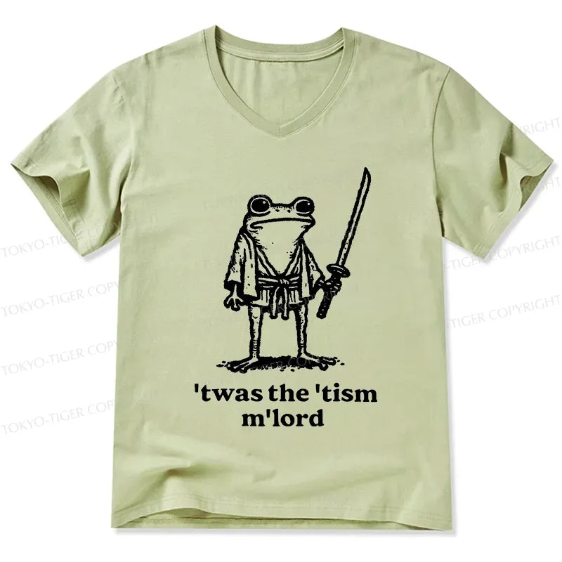 Japanese Samurai Frog V-Neck T-Shirt