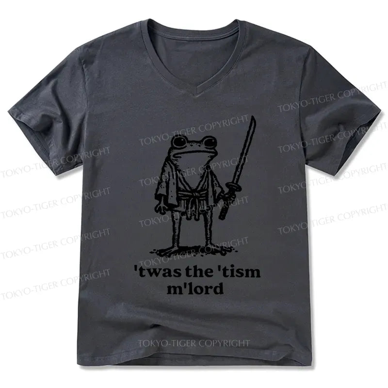 Kyoto-Lion Focused Samurai Frog V-Neck Classic T-Shirt