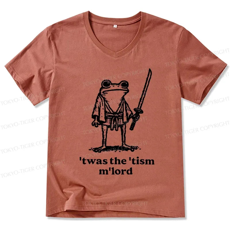Kyoto-Lion Focused Samurai Frog V-Neck Classic T-Shirt