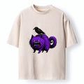 Spooky Purple Cat T-Shirt for Daily Wear