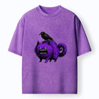 Japanese Washed Cat T-Shirt for Streetwear