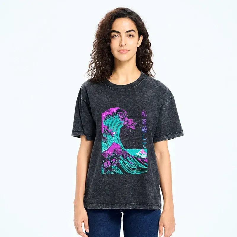 Great Wave Off Kanagawa Washed Tee