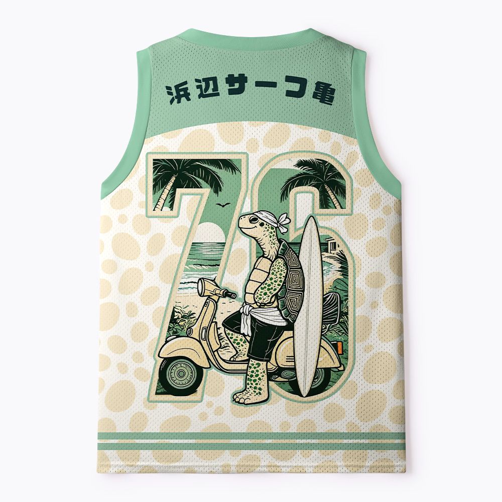 Coastal Surfing Turtle Mesh Tank Top