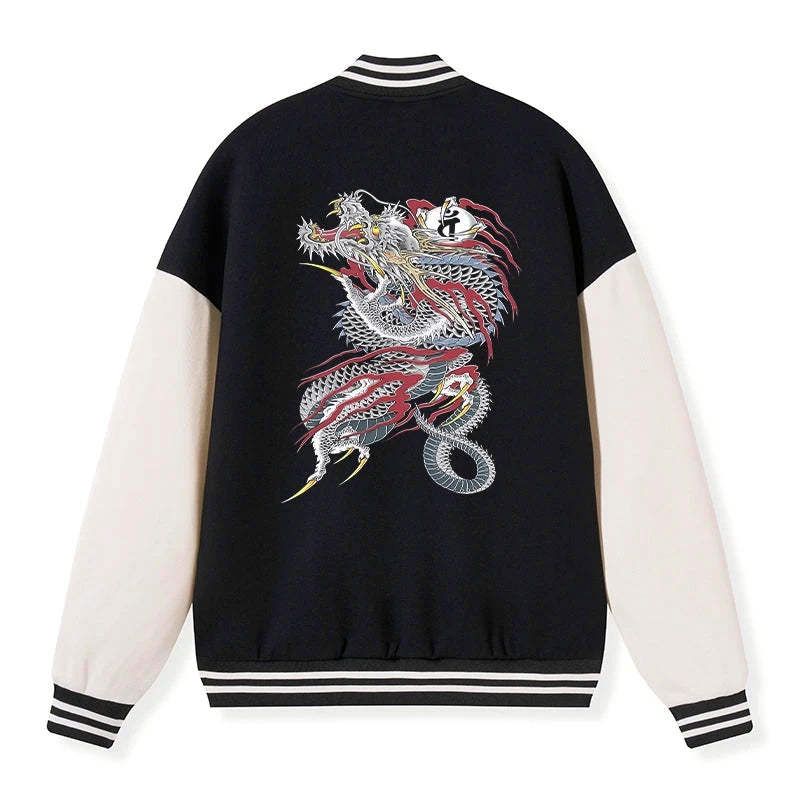 unisex dragon varsity jacket for vacation