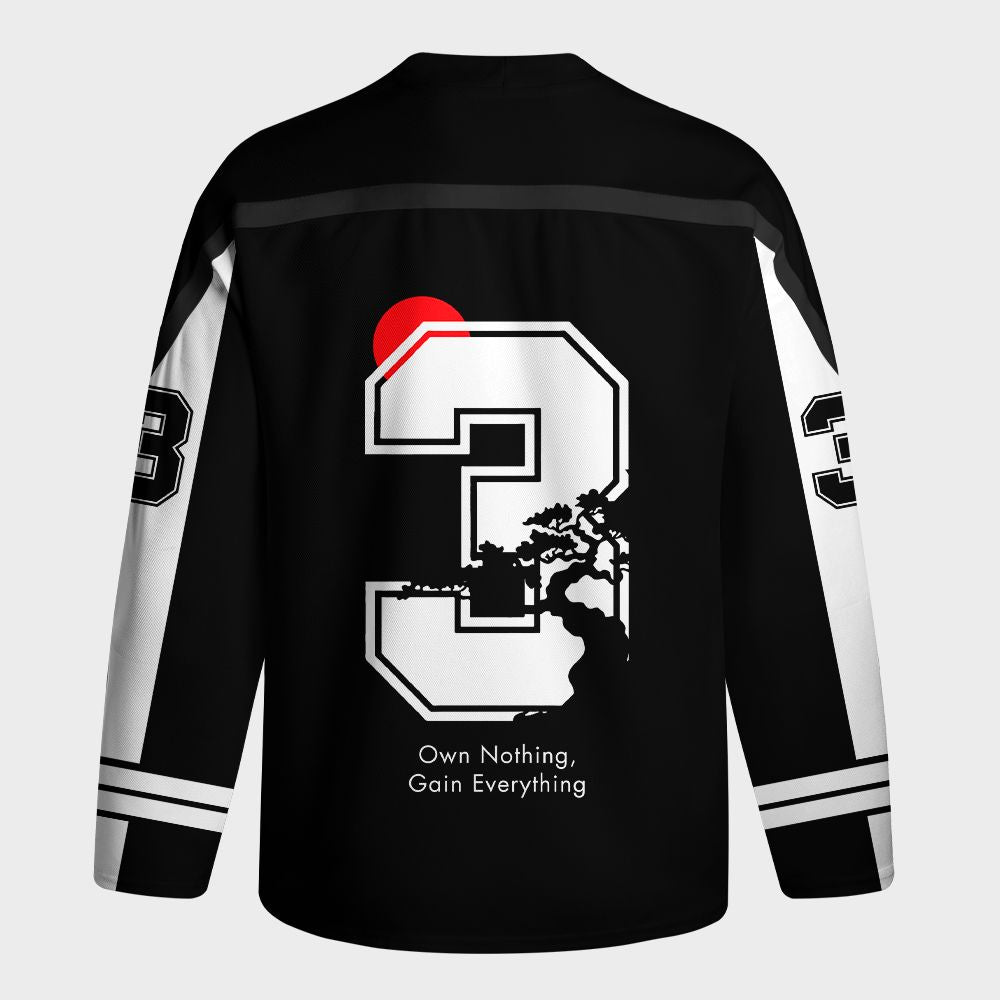 Kyoto-Lion Japanese Zen Kanji Long-Sleeve Hockey Jersey