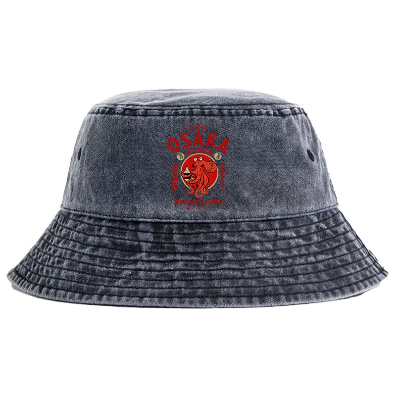 Kyoto-Lion Drunken Octopus Japan Washed Bucket Hat