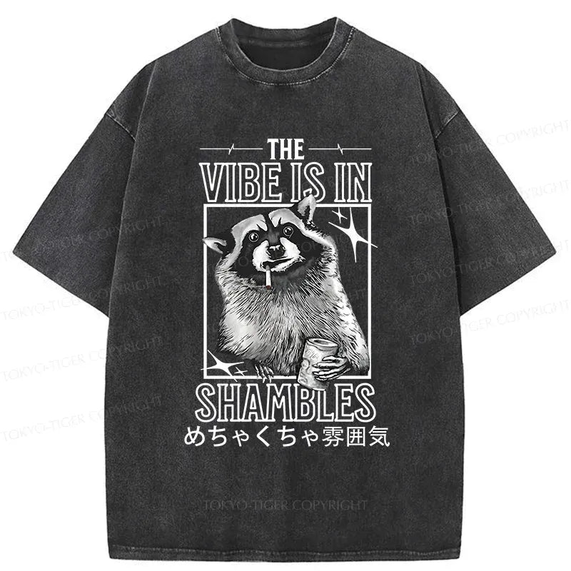 Kyoto-Lion Naughty Raccoon Japan Washed T-Shirt