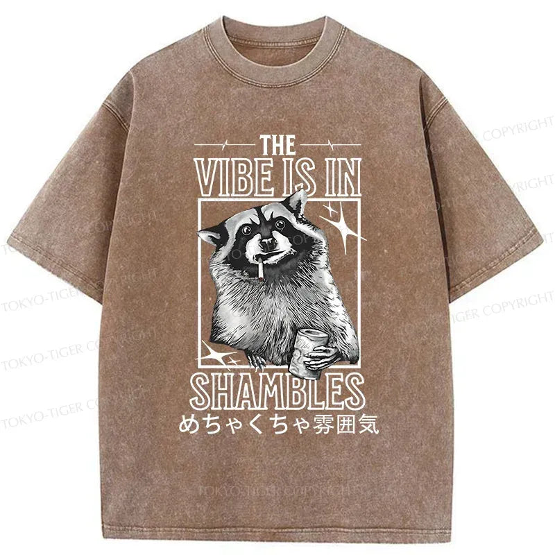 Kyoto-Lion Naughty Raccoon Japan Washed T-Shirt