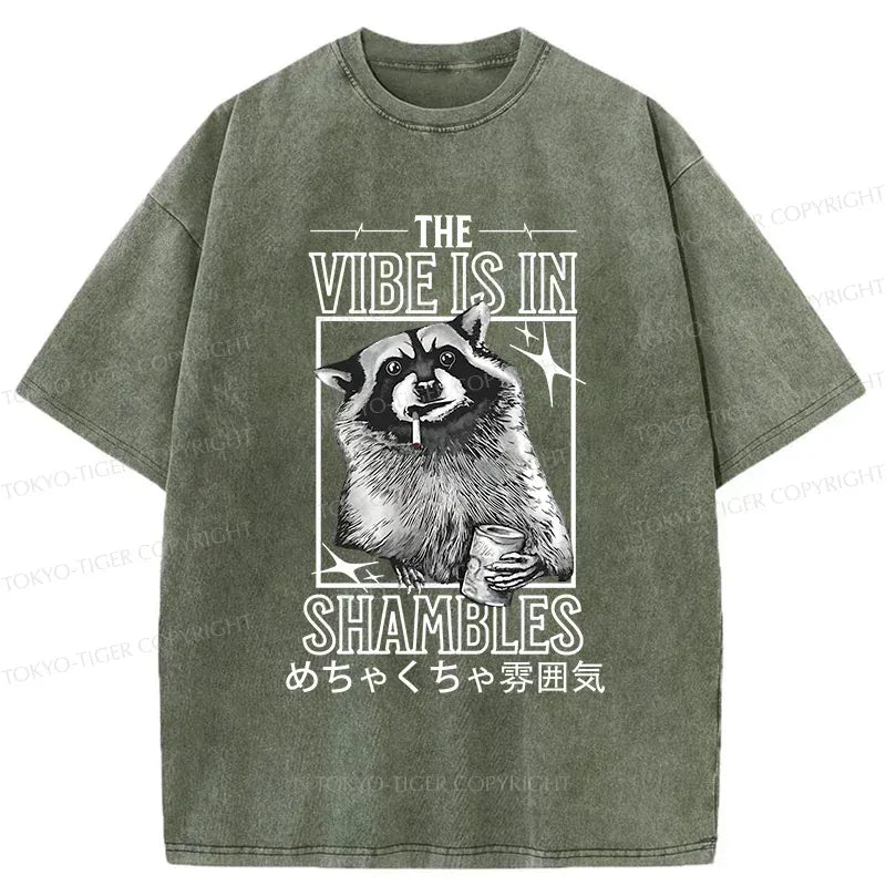 Kyoto-Lion Naughty Raccoon Japan Washed T-Shirt