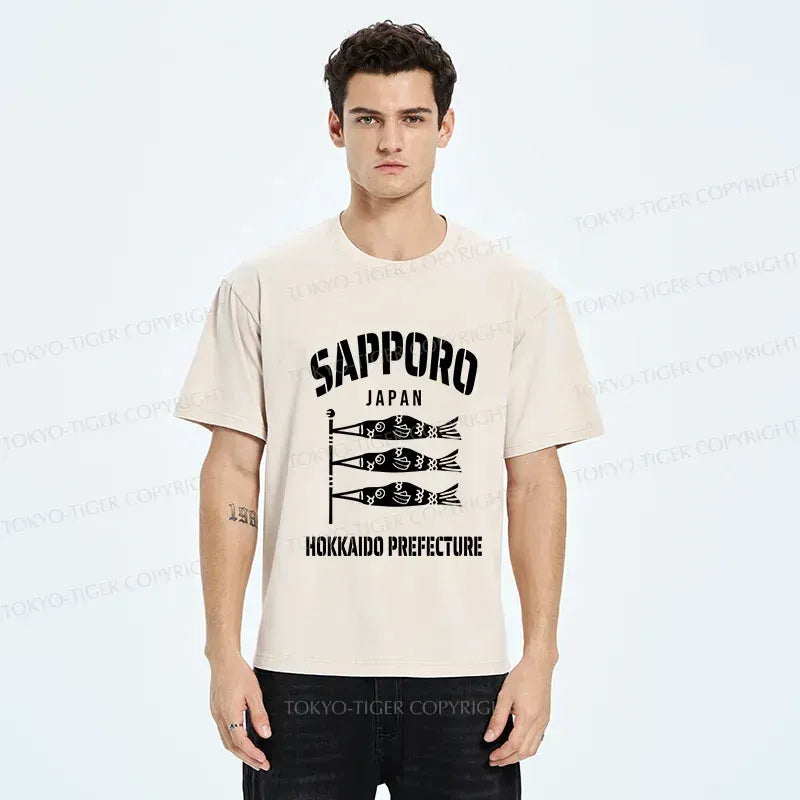 Kyoto-Lion Sapporo Carp Streamer Washed T-Shirt
