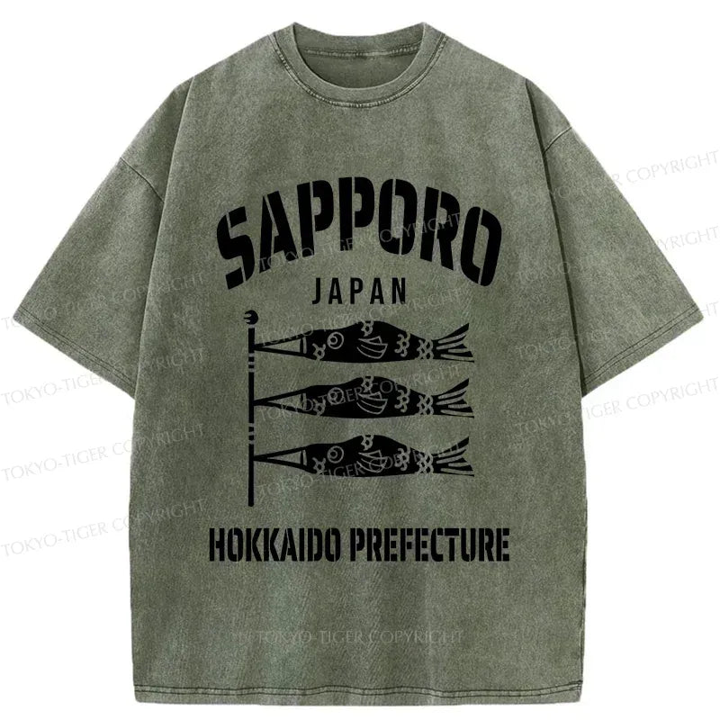 Japanese Carp Streamer Washed T-Shirt
