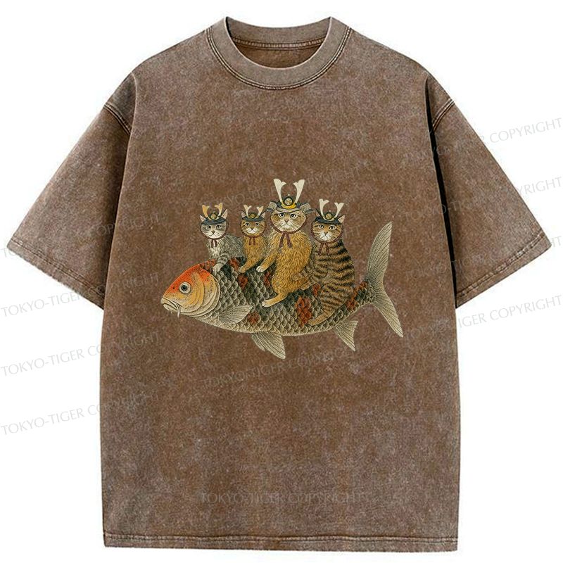 best seller samurai cat fish graphic tee