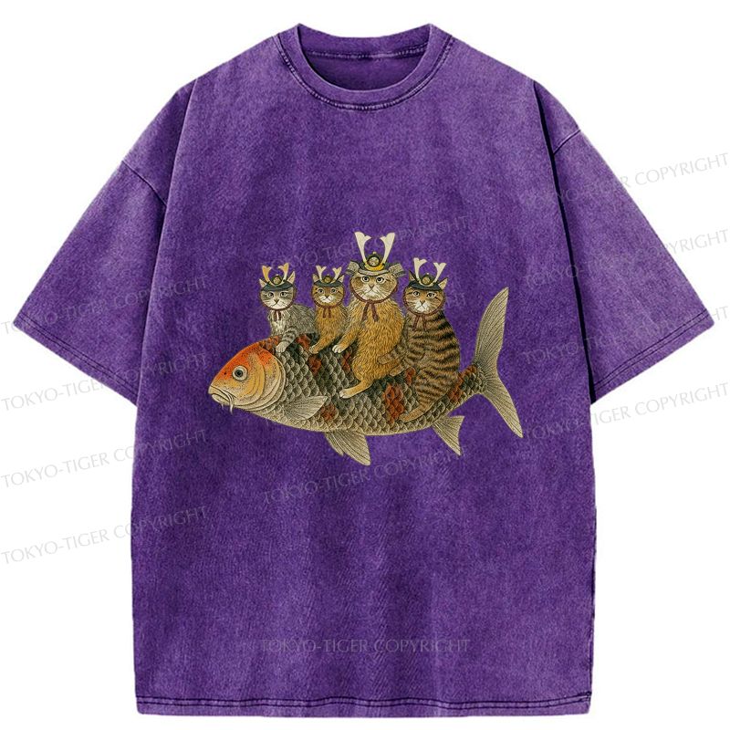best seller samurai cat fish graphic tee
