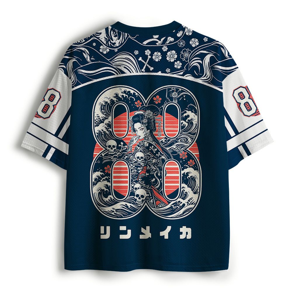 Kyoto-Lion Skeleton Sun Kimono Mesh Jersey