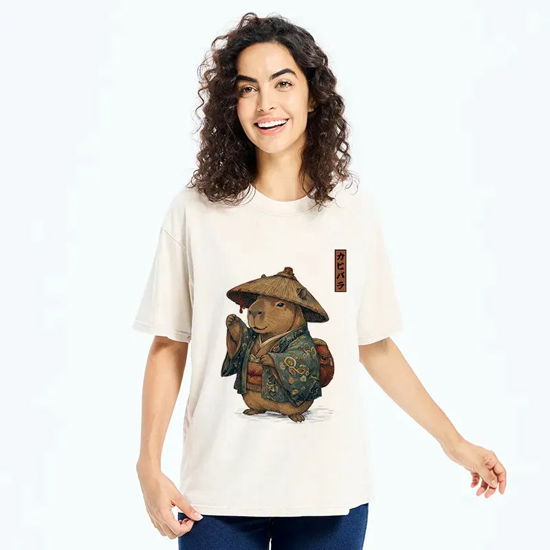 Japanese Capybara Washed T-Shirt