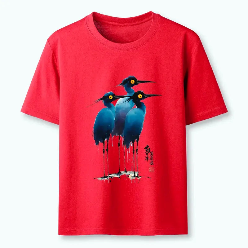 Kyoto-Lion Great Blue Heron Ink Painting Classic T-Shirt
