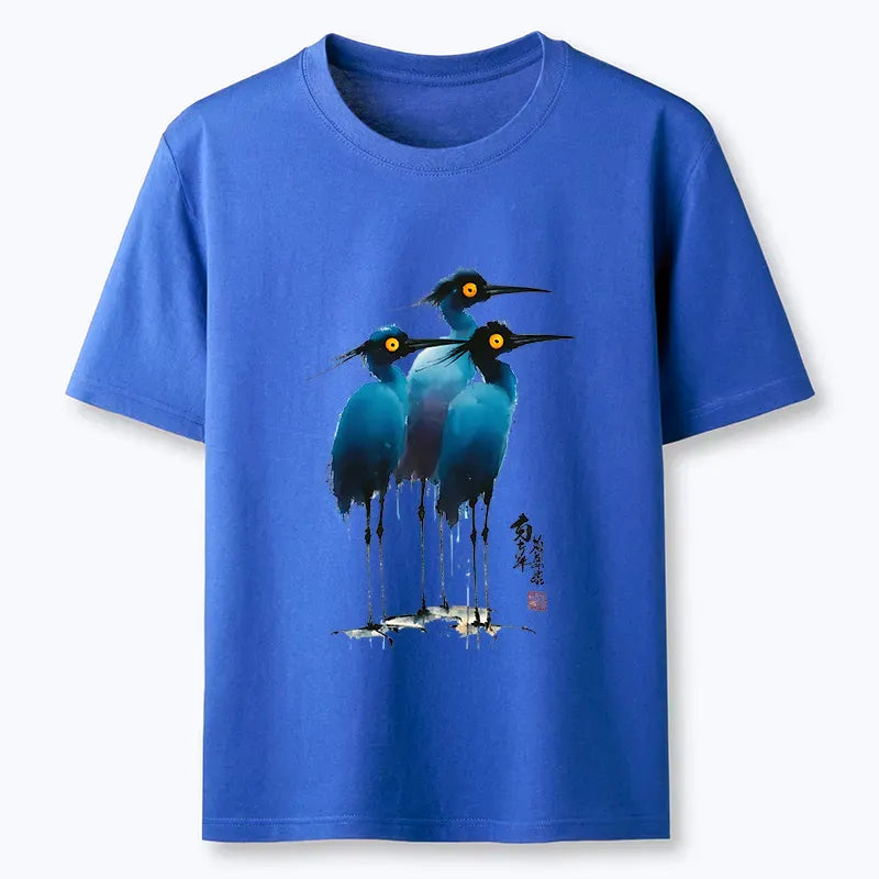 Kyoto-Lion Great Blue Heron Ink Painting Classic T-Shirt