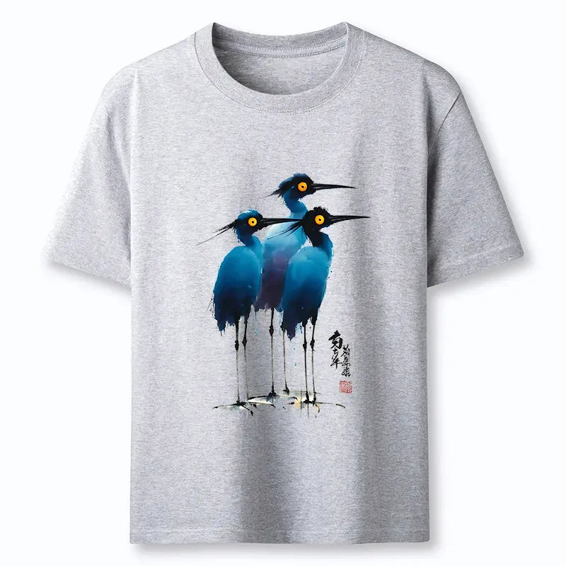 Kyoto-Lion Great Blue Heron Ink Painting Classic T-Shirt