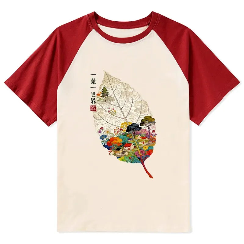 Colorful raglan shirt for summer vacation