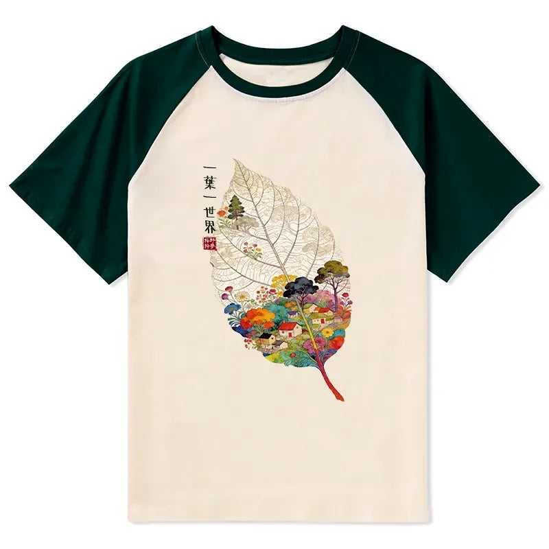 Kyoto Lion raglan t-shirt for daily wear