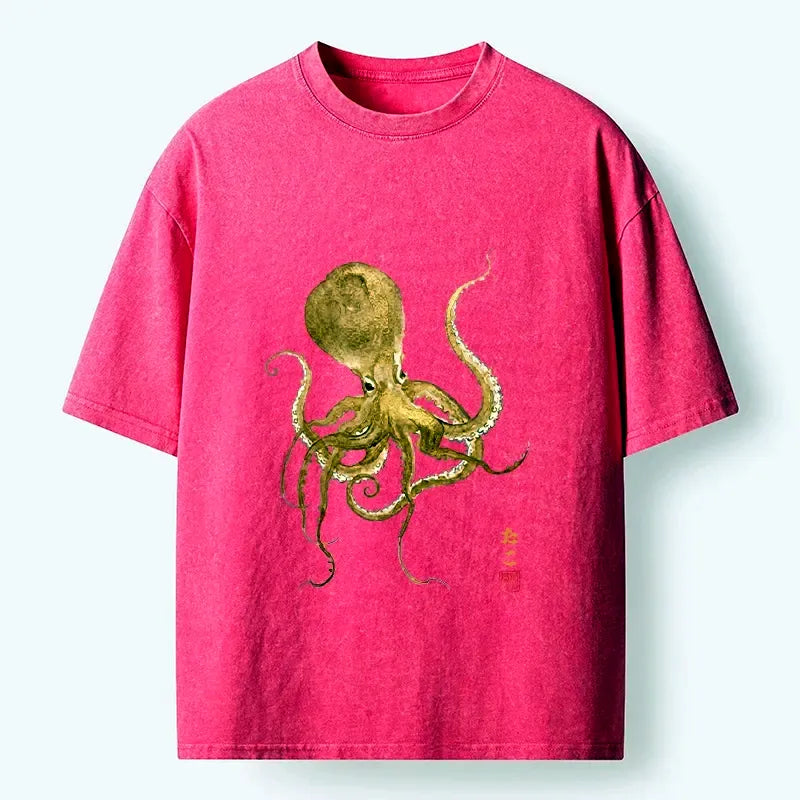 Vintage Japanese Octopus T-Shirt for Summer