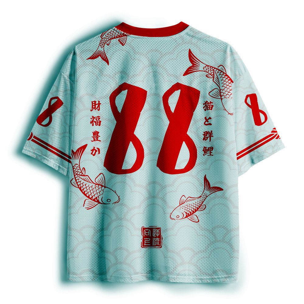 Kyoto-Lion Kimono Cat Koi Mesh Jersey