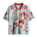 Breathable Mesh Jersey with Cat and Koi