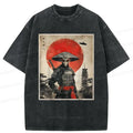 Kyoto-Lion Retro Japanese Alien Washed T-Shirt