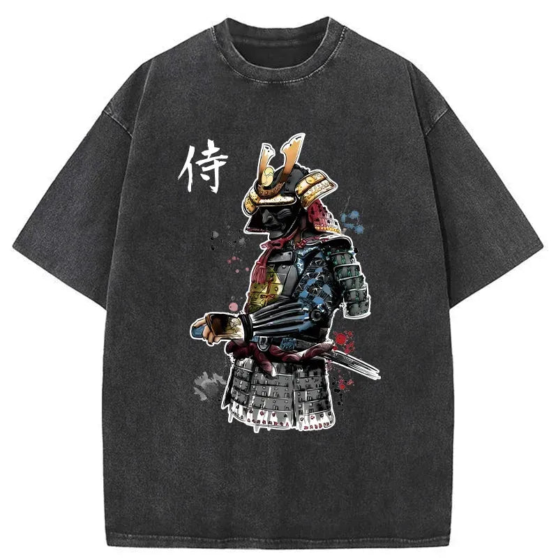 Retro Ukiyo-e Samurai T-Shirt for Gift