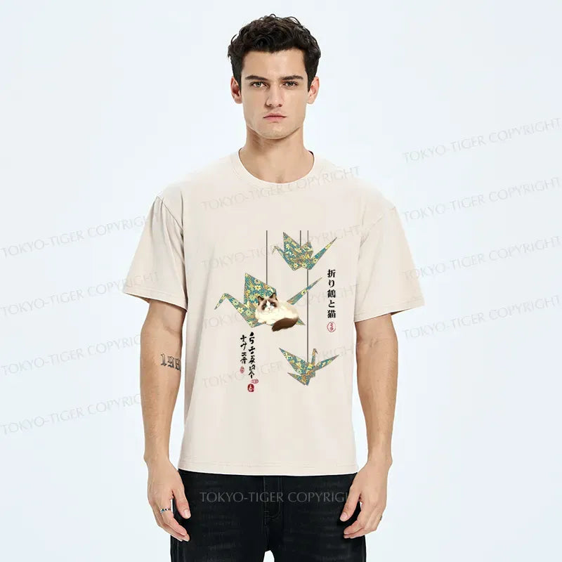 Japanese Ukiyoe Funny Cat T-Shirt