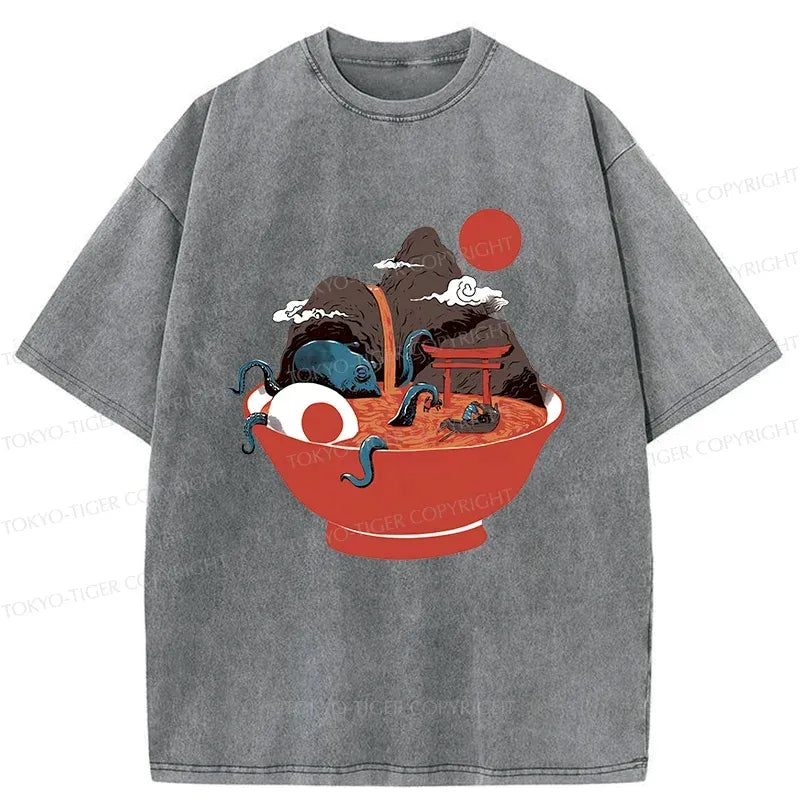 Kyoto-Lion Retro Ramen Japan Washed T-Shirt