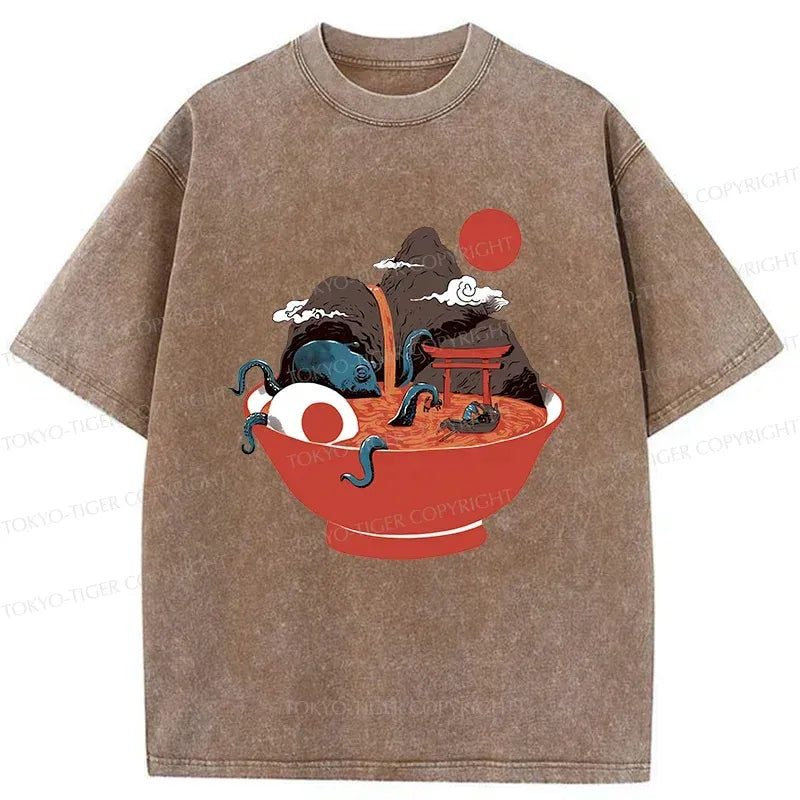 Kyoto-Lion Retro Ramen Japan Washed T-Shirt