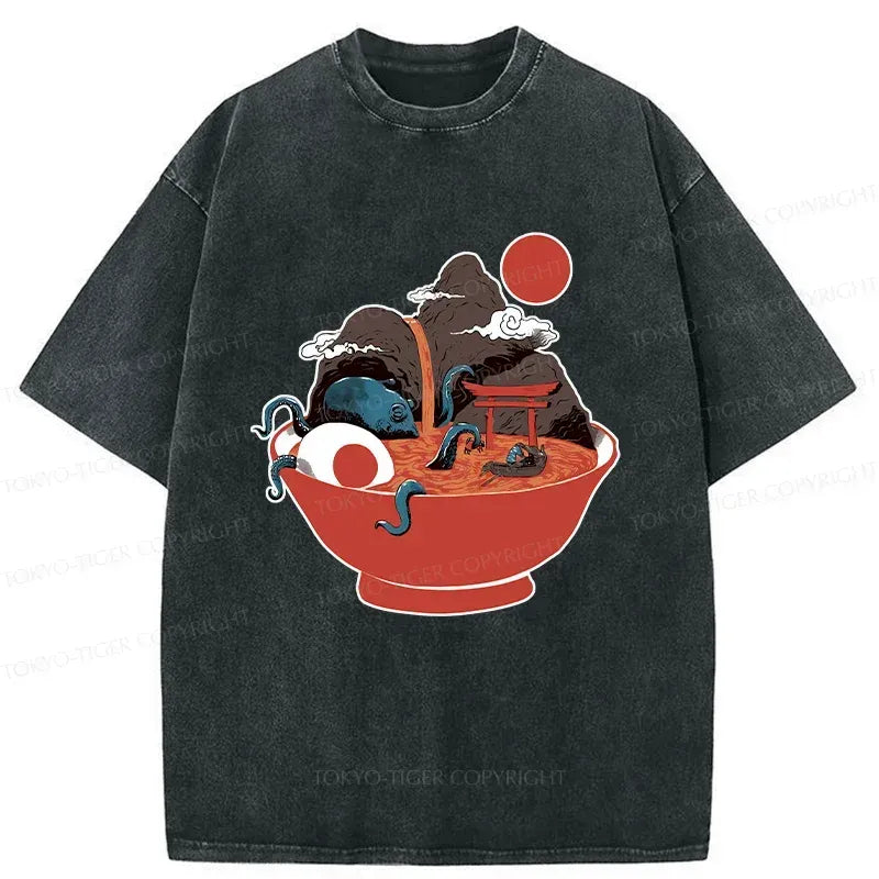 Kyoto-Lion Retro Ramen Japan Washed T-Shirt