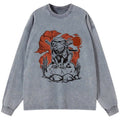 Kyoto-Lion Ninja Frog Japanese Washed Long Sleeve T-Shirt