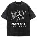 Kyoto-Lion Dancing Skeleton Tee for Streetwear
