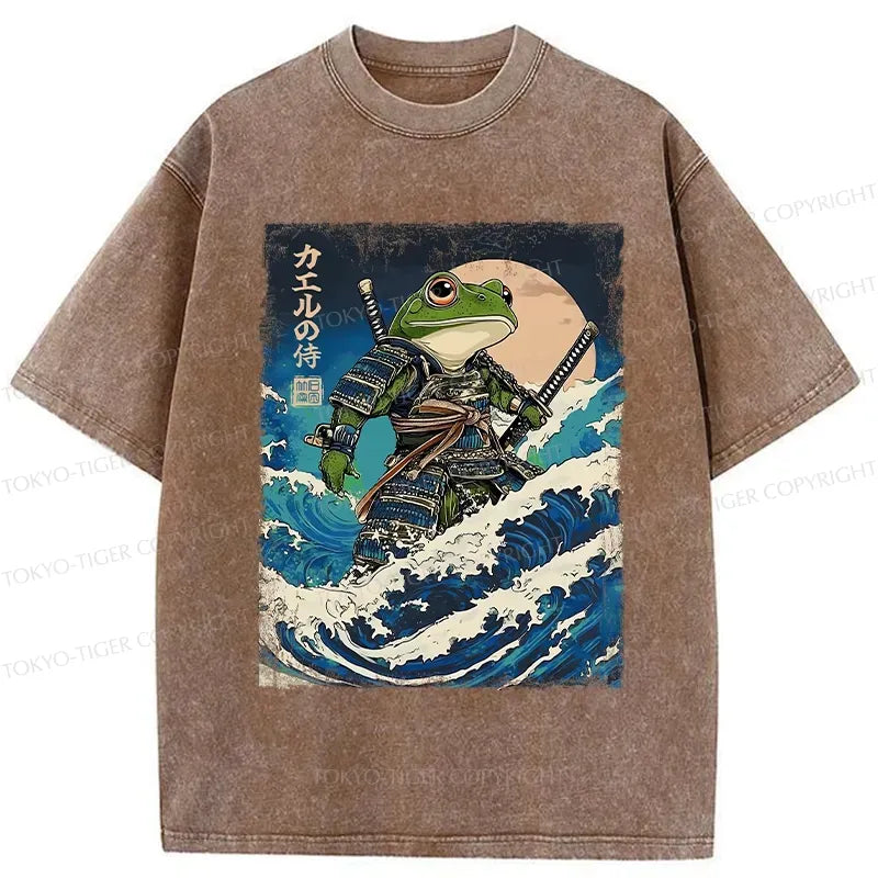 Ukiyo-e frog samurai tee best seller