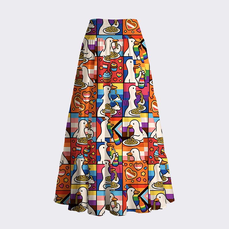 Funny Goose Maxi Skirt Gift Idea