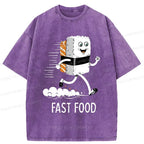 Kyoto-Lion Running Sushi Washed T-Shirt