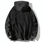 Kyoto-Lion Crow Drinking Black Coffee Funny Washed Hoodie