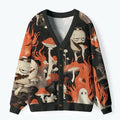Kyoto-Lion Japanese Lantern Ghost Ugly Cardigan Sweater