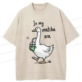 Kyoto-Lion Goose Drinking Matcha Washed T-Shirt