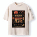 Kyoto-Lion Cat Sushi Shop Retro Street Art Washed T-Shirt